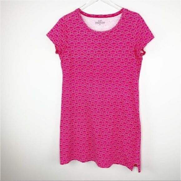 Vineyard Vines Size S Pink Whale Tail Print T-Shirt Dress NWOT - Picture 3 of 12